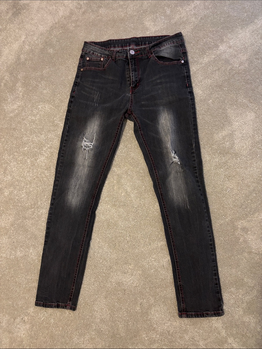 Skinny Distressed Black Jeans for Men